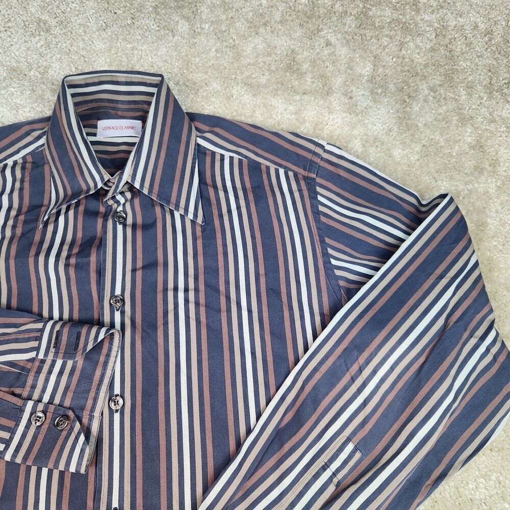 VERSACE CLASSIC LONG SLEEVE BUTTON DOWN SHIRT SIZE 15 38 PRE OWNED #605